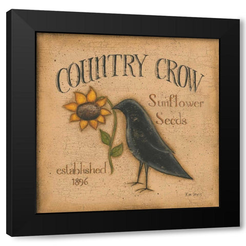 Country Crow Black Modern Wood Framed Art Print with Double Matting by Lewis, Kim