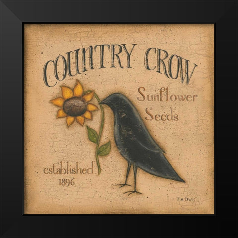 Country Crow Black Modern Wood Framed Art Print by Lewis, Kim