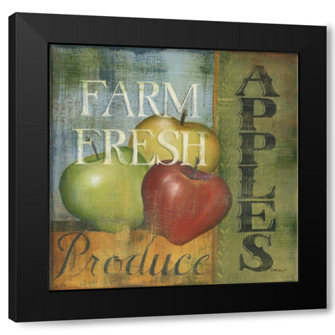 Apples Black Modern Wood Framed Art Print by Lewis, Kim