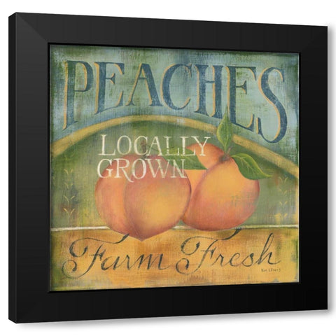 Peaches Black Modern Wood Framed Art Print with Double Matting by Lewis, Kim