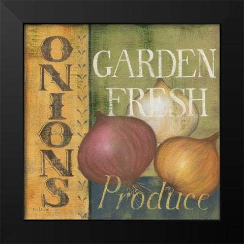 Onions Black Modern Wood Framed Art Print by Lewis, Kim