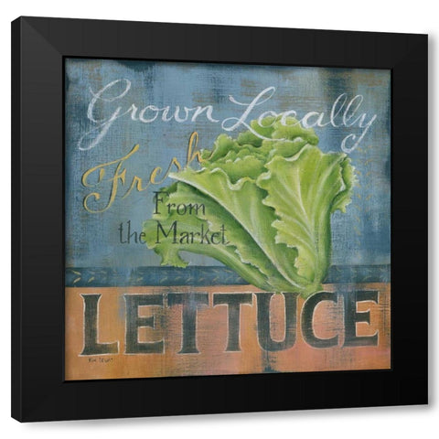 Lettuce Black Modern Wood Framed Art Print by Lewis, Kim