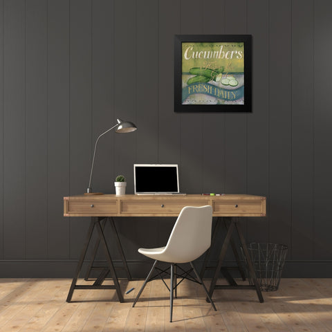 Cucumber Black Modern Wood Framed Art Print by Lewis, Kim