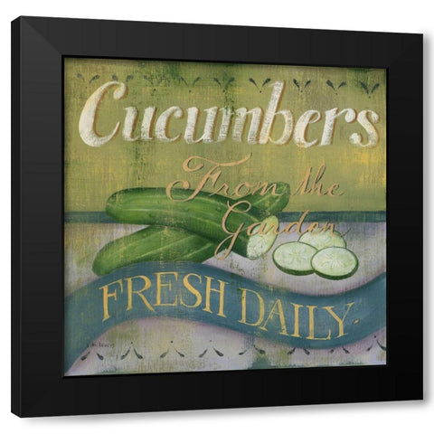 Cucumber Black Modern Wood Framed Art Print with Double Matting by Lewis, Kim