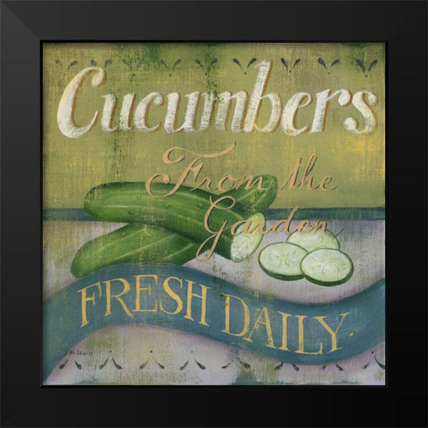 Cucumber Black Modern Wood Framed Art Print by Lewis, Kim