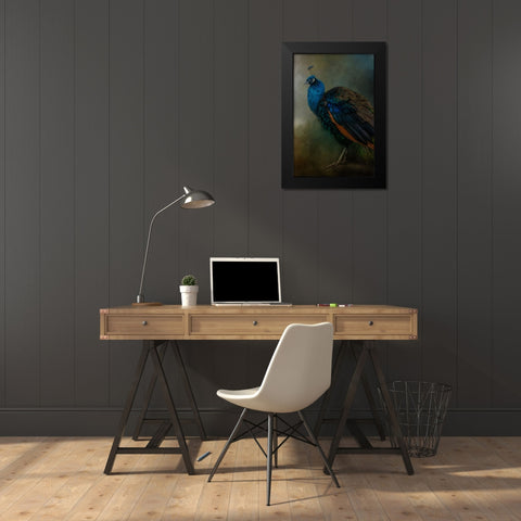 Proud Peacock  Black Modern Wood Framed Art Print by Parker, Kelley