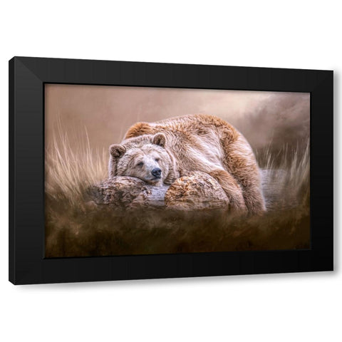 Just Not Feeling It Today Black Modern Wood Framed Art Print by Parker, Kelley