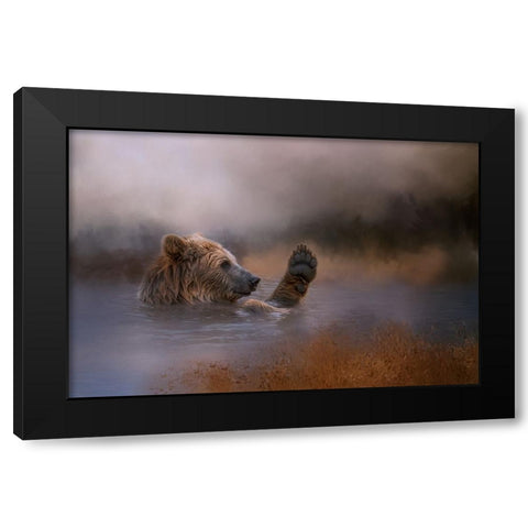 Hey-Over Here Black Modern Wood Framed Art Print by Parker, Kelley