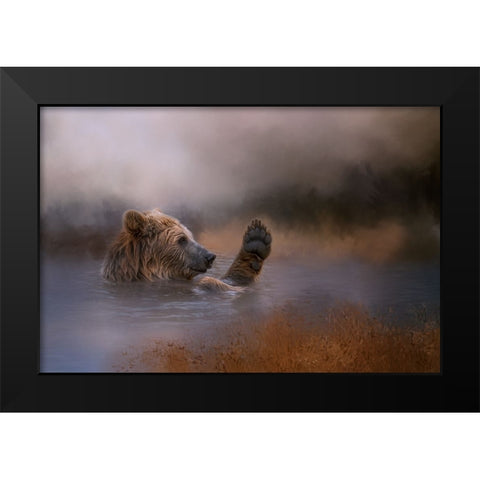 Hey-Over Here Black Modern Wood Framed Art Print by Parker, Kelley