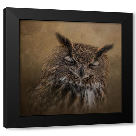 Sleepyhead Black Modern Wood Framed Art Print by Parker, Kelley