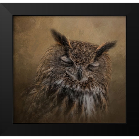 Sleepyhead Black Modern Wood Framed Art Print by Parker, Kelley