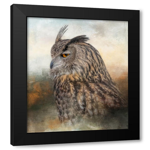 The Side Eye Black Modern Wood Framed Art Print by Parker, Kelley