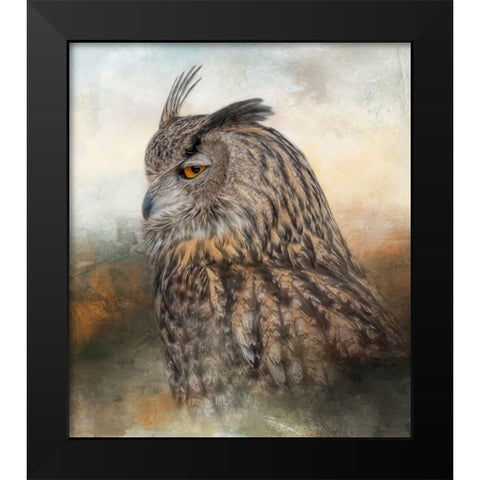 The Side Eye Black Modern Wood Framed Art Print by Parker, Kelley