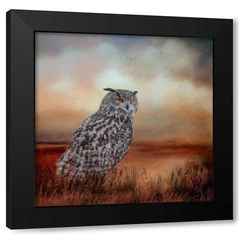Visitor to the Marsh Black Modern Wood Framed Art Print by Parker, Kelley