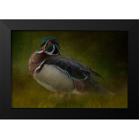 The Woodsman Black Modern Wood Framed Art Print by Parker, Kelley