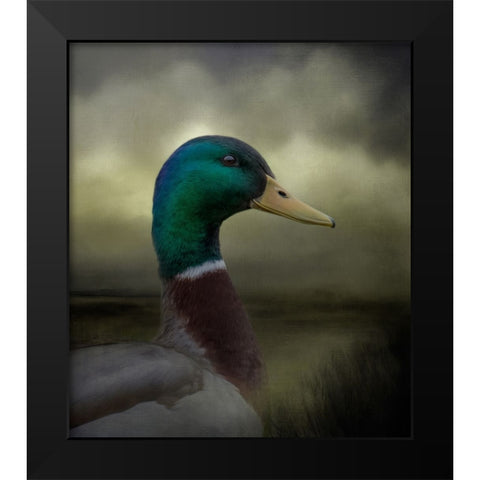 Dapper Drake Black Modern Wood Framed Art Print by Parker, Kelley
