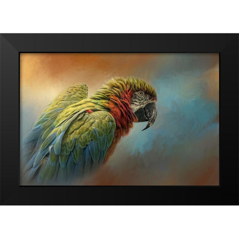Coat of Many Colors Black Modern Wood Framed Art Print by Parker, Kelley