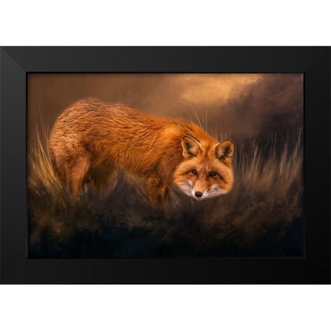 Red Alert Black Modern Wood Framed Art Print by Parker, Kelley