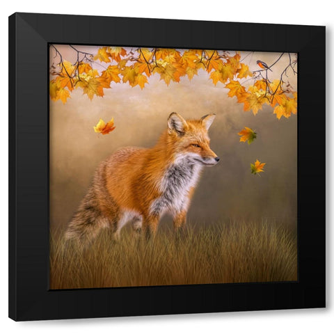 Autumns Arrival Black Modern Wood Framed Art Print by Parker, Kelley
