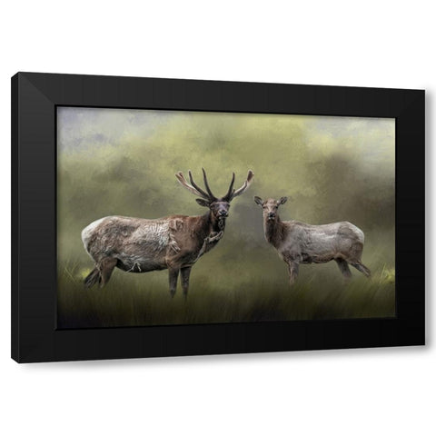 The Elks Black Modern Wood Framed Art Print by Parker, Kelley