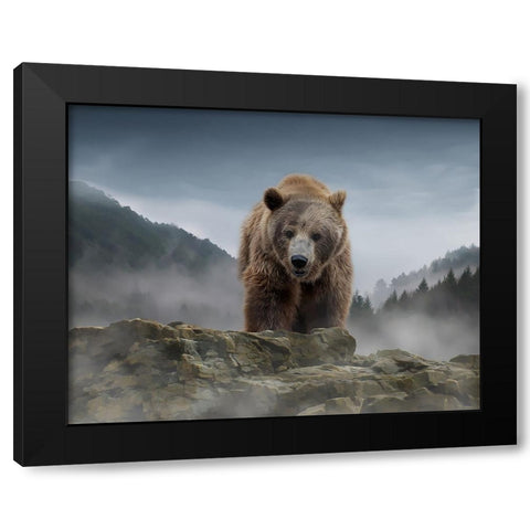 Over the Mountain Black Modern Wood Framed Art Print by Parker, Kelley