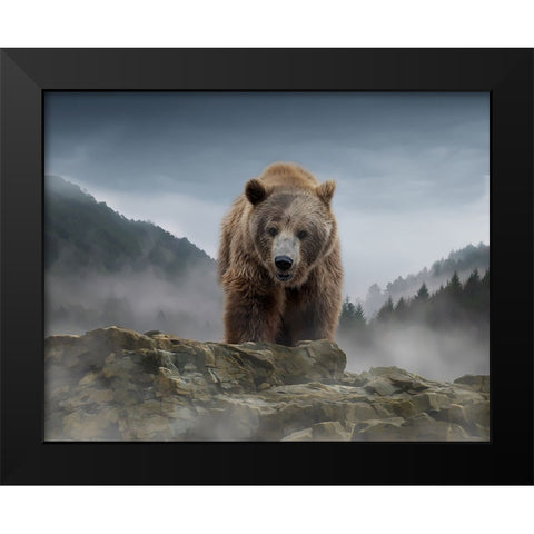 Over the Mountain Black Modern Wood Framed Art Print by Parker, Kelley