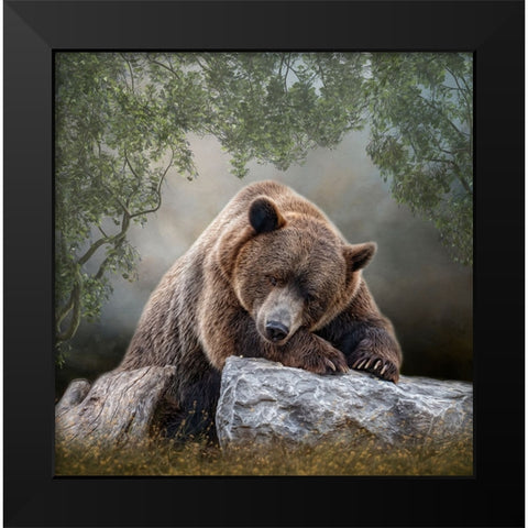 Quiet Contemplation Black Modern Wood Framed Art Print by Parker, Kelley