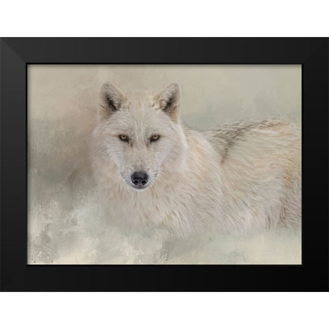 Snow Wolf Black Modern Wood Framed Art Print by Parker, Kelley