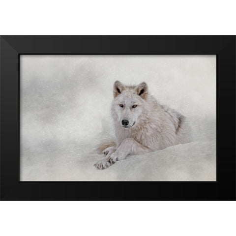 Winter Coat Black Modern Wood Framed Art Print by Parker, Kelley