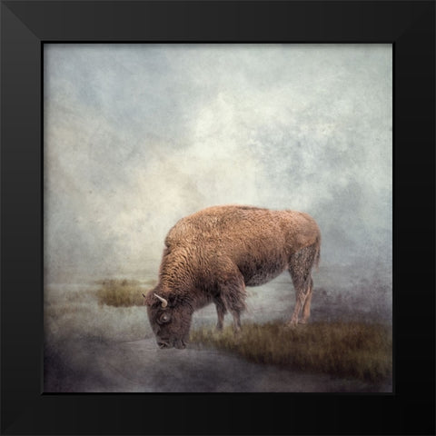 At the Watering Hole Black Modern Wood Framed Art Print by Parker, Kelley