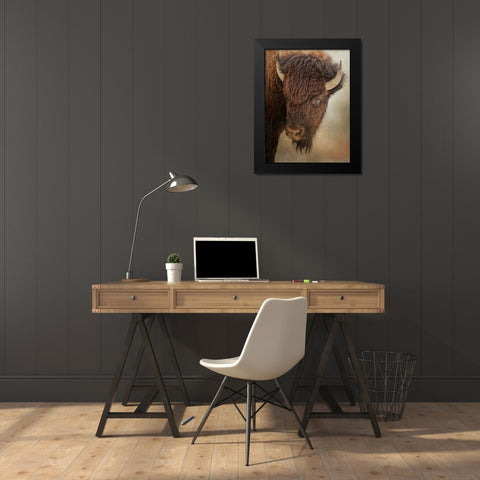Eye of the Bison Black Modern Wood Framed Art Print by Parker, Kelley