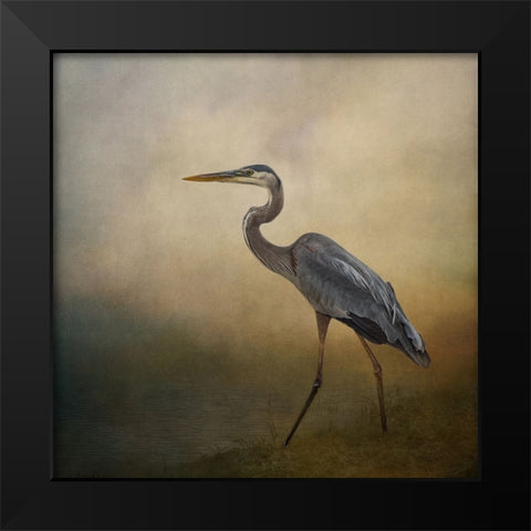 Blue Elegance Black Modern Wood Framed Art Print by Parker, Kelley