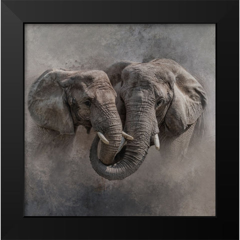 Big Hug Black Modern Wood Framed Art Print by Parker, Kelley