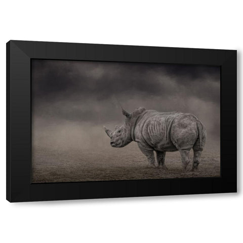 Shade of Gray Black Modern Wood Framed Art Print with Double Matting by Parker, Kelley