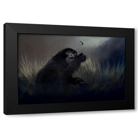 Surprise Encounter Black Modern Wood Framed Art Print by Parker, Kelley
