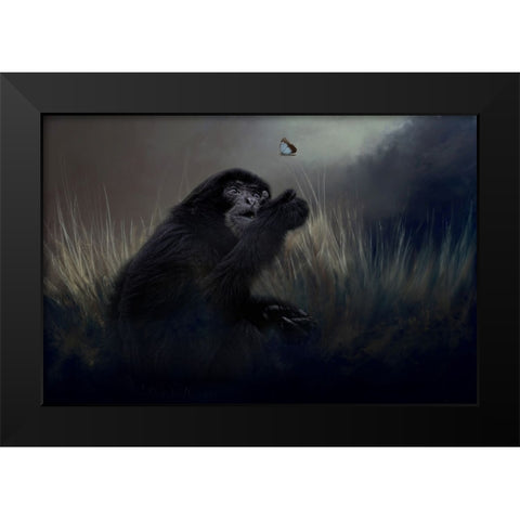 Surprise Encounter Black Modern Wood Framed Art Print by Parker, Kelley