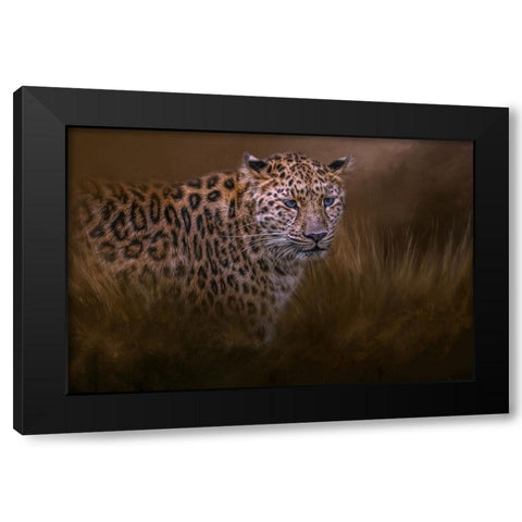 Spotted Hunter Black Modern Wood Framed Art Print by Parker, Kelley