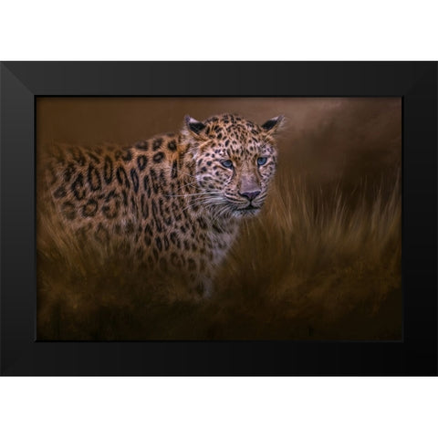 Spotted Hunter Black Modern Wood Framed Art Print by Parker, Kelley