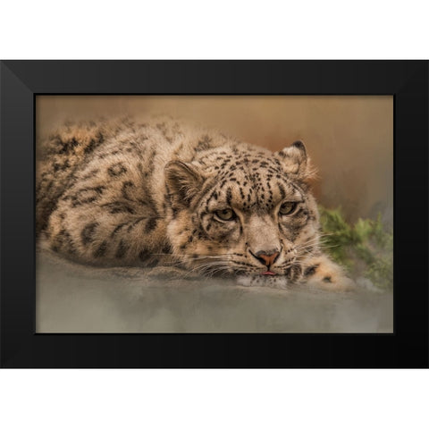 Taking It Easy Black Modern Wood Framed Art Print by Parker, Kelley