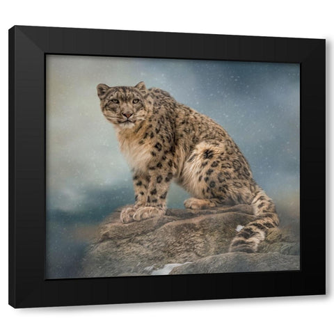 The Snowman Black Modern Wood Framed Art Print by Parker, Kelley