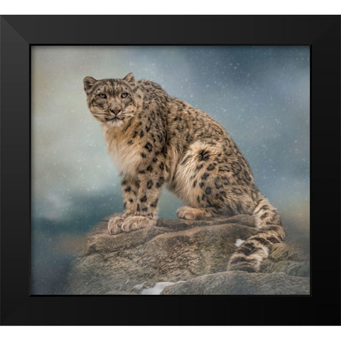 The Snowman Black Modern Wood Framed Art Print by Parker, Kelley