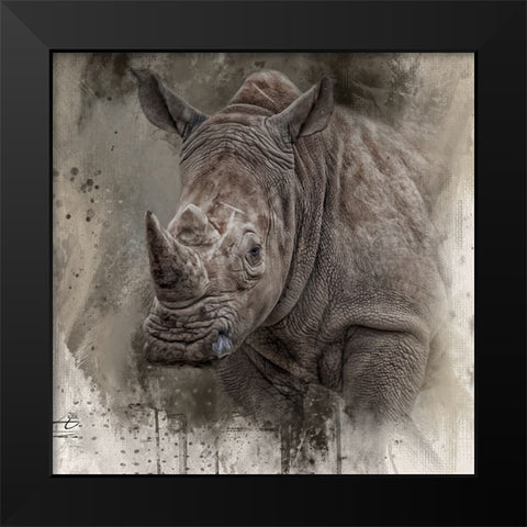 Spirit of the Rhino Black Modern Wood Framed Art Print by Parker, Kelley