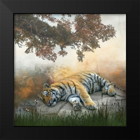 Lazy Afternoon Black Modern Wood Framed Art Print by Parker, Kelley