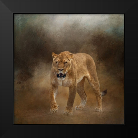 Roadblock Black Modern Wood Framed Art Print by Parker, Kelley