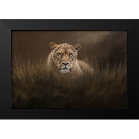 Hiding in the Grass Black Modern Wood Framed Art Print by Parker, Kelley