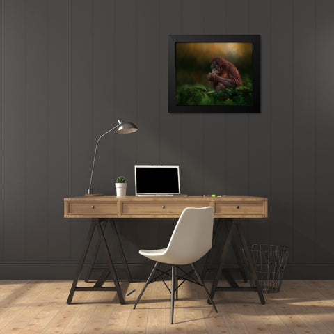 Little Man Black Modern Wood Framed Art Print by Parker, Kelley