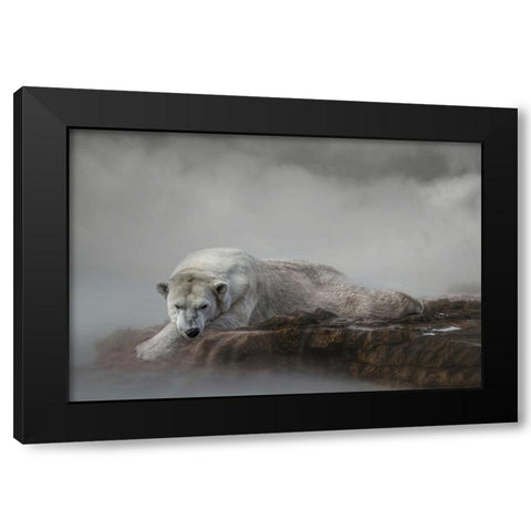 Contended Black Modern Wood Framed Art Print with Double Matting by Parker, Kelley