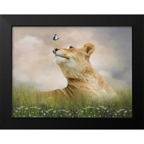 Chance Encounter Black Modern Wood Framed Art Print by Parker, Kelley