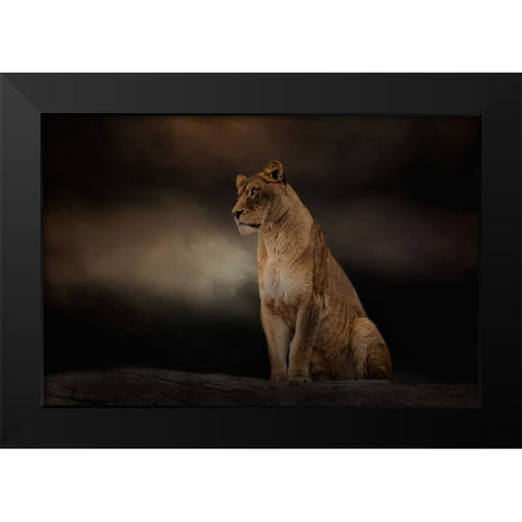 Evening Sentinel Black Modern Wood Framed Art Print by Parker, Kelley