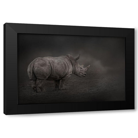 Rhino Land Black Modern Wood Framed Art Print by Parker, Kelley